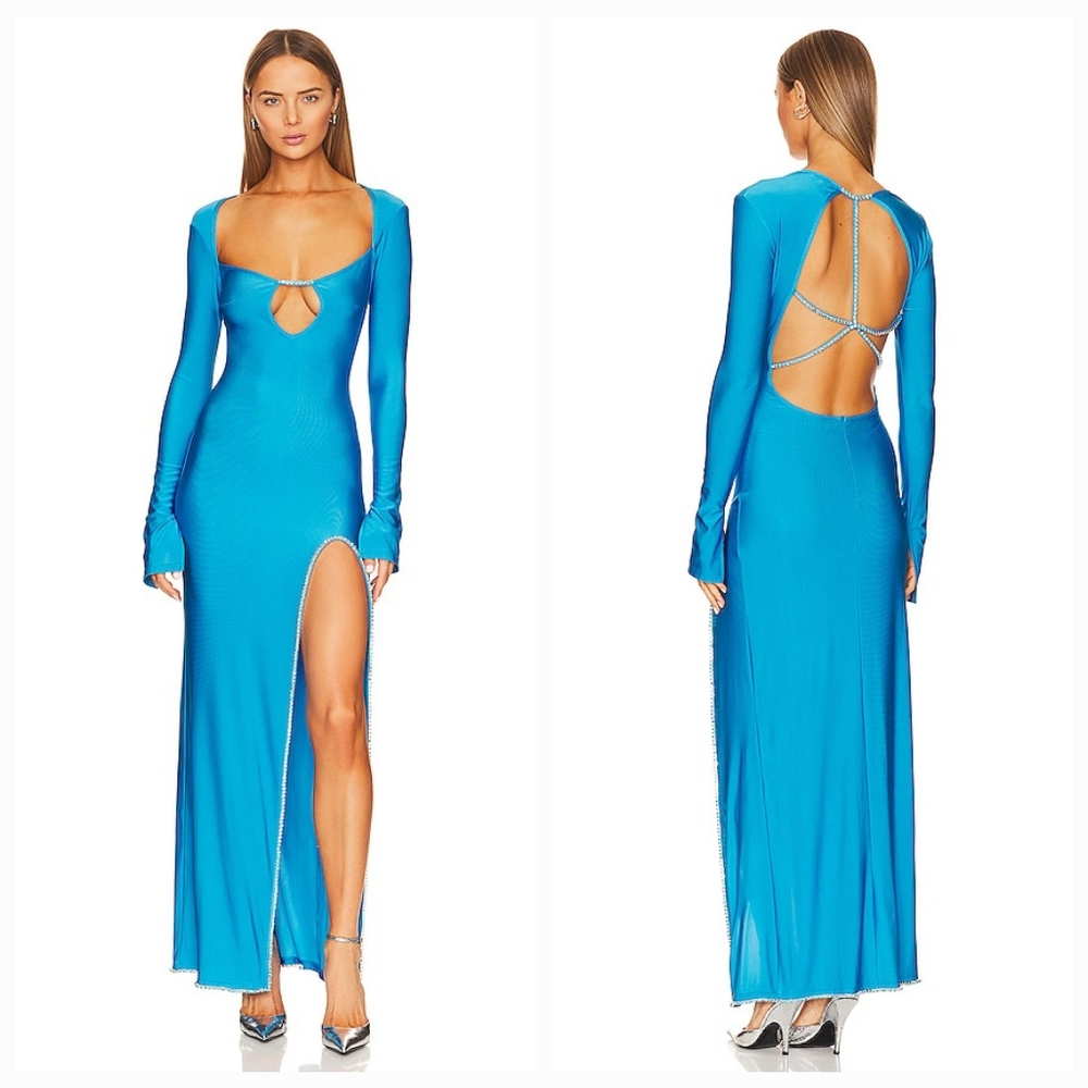 Khanums X Revolve Backout Gown in Blue